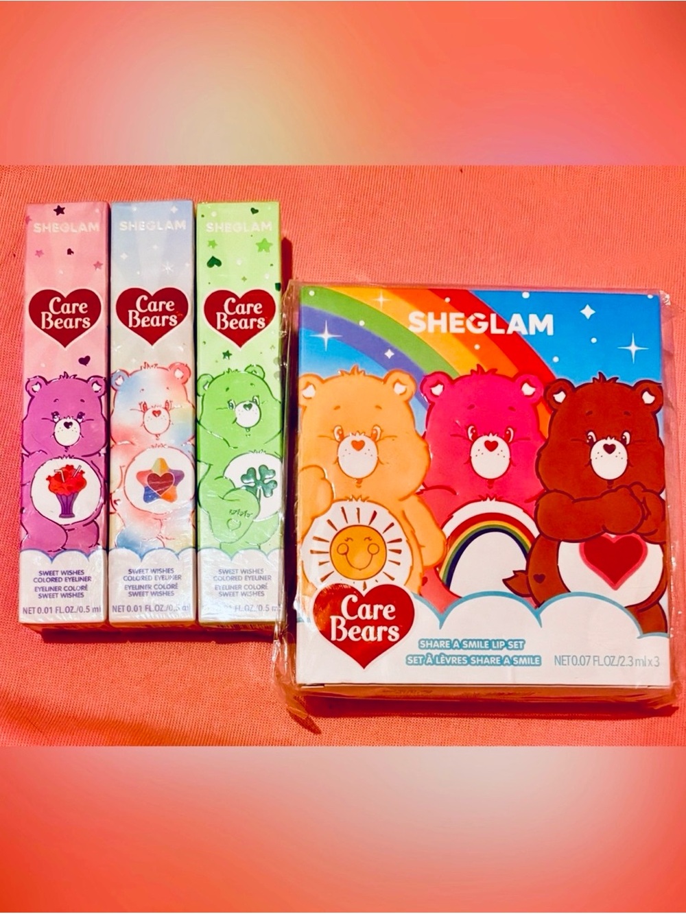 🩷New SheGlam “The Care Bears” Makeup Bundle of 4